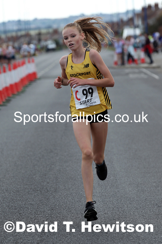 Girls under-15s 2021 Northern 6 and 4 Stage and Young Athletes Road Relays, Redcar. Photo: David T. Hewitson/Sports for All Pics